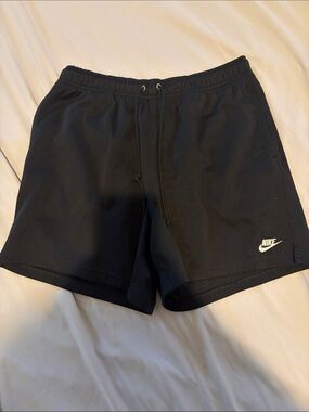 Nike Black Men's Swim Trunks with White Logo Men's Medium